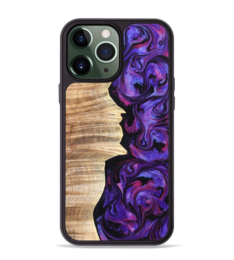 iPhone 13 Pro Max Wood Phone Case - Ariana (Purple, 820495)
