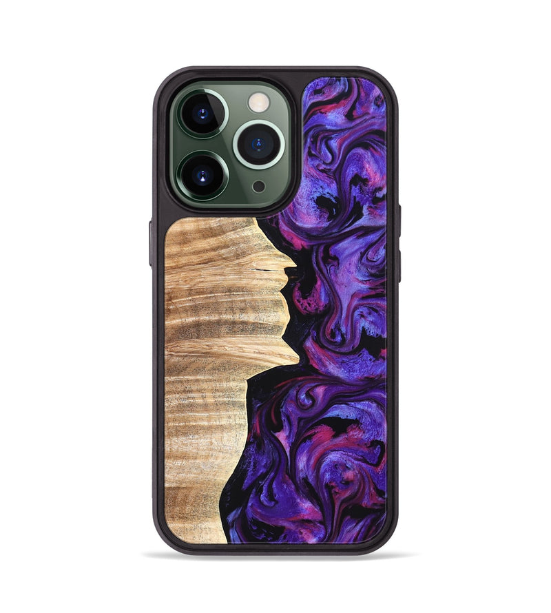 iPhone 13 Pro Wood Phone Case - Ariana (Purple, 820495)