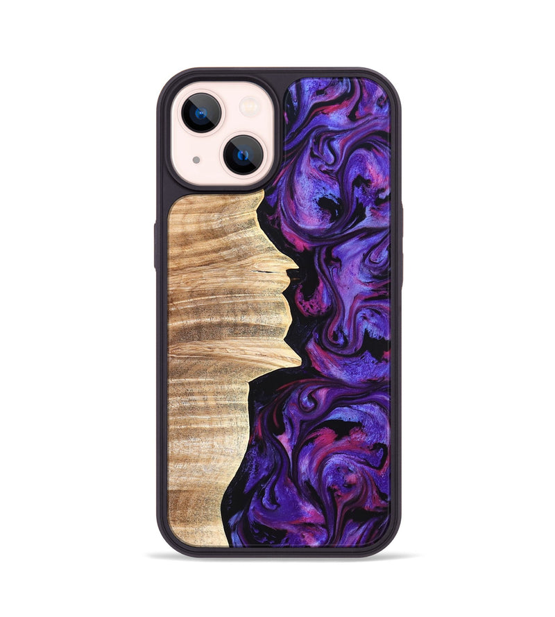 iPhone 14 Wood Phone Case - Ariana (Purple, 820495)