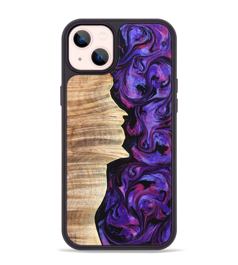 iPhone 14 Plus Wood Phone Case - Ariana (Purple, 820495)