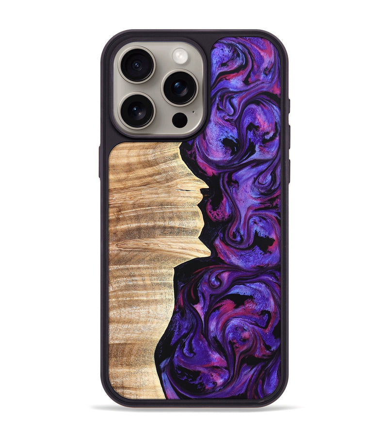 iPhone 15 Pro Max Wood Phone Case - Ariana (Purple, 820495)