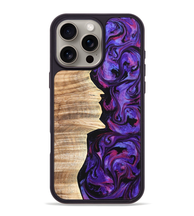 iPhone 16 Pro Max Wood Phone Case - Ariana (Purple, 820495)