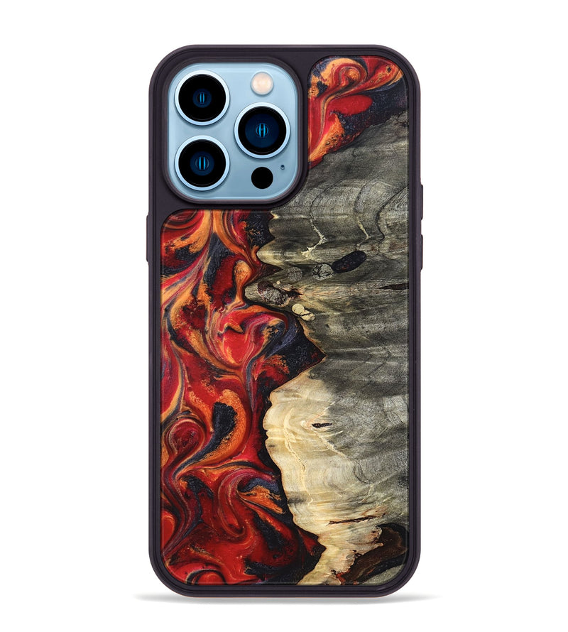 iPhone 14 Pro Max Wood Phone Case - Nayely (Red, 820496)
