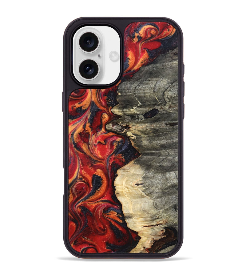 iPhone 16 Plus Wood Phone Case - Nayely (Red, 820496)