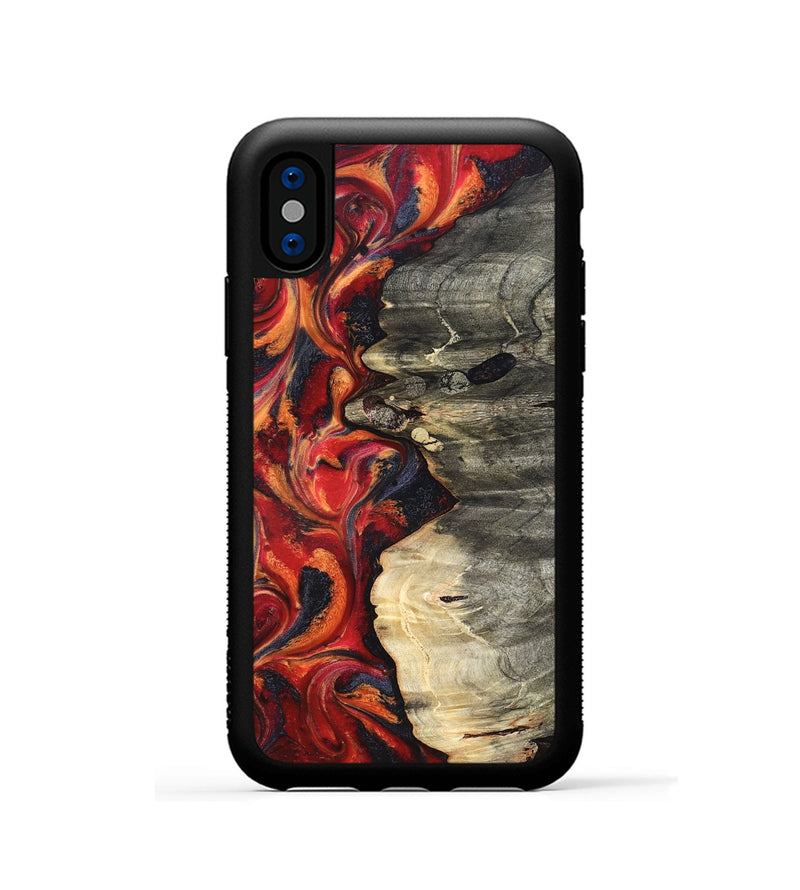 iPhone Xs Wood Phone Case - Nayely (Red, 820496)