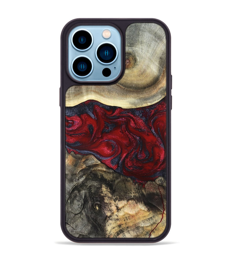 iPhone 14 Pro Max Wood Phone Case - Dion (Red, 820498)
