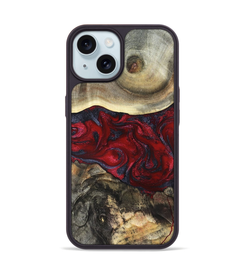 iPhone 15 Wood Phone Case - Dion (Red, 820498)