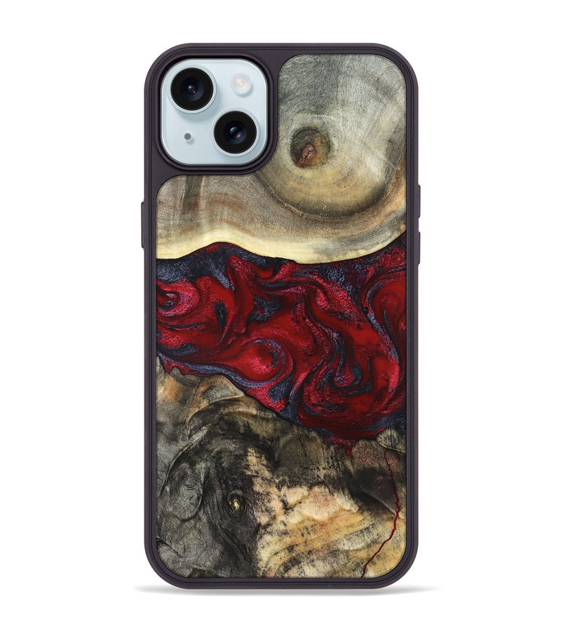 iPhone 15 Plus Wood Phone Case - Dion (Red, 820498)