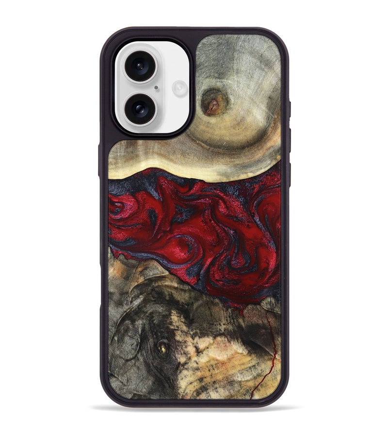 iPhone 16 Plus Wood Phone Case - Dion (Red, 820498)