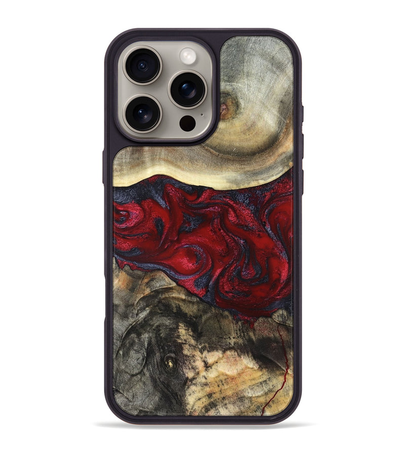 iPhone 16 Pro Max Wood Phone Case - Dion (Red, 820498)