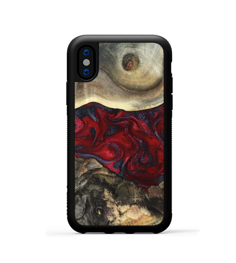 iPhone Xs Wood Phone Case - Dion (Red, 820498)