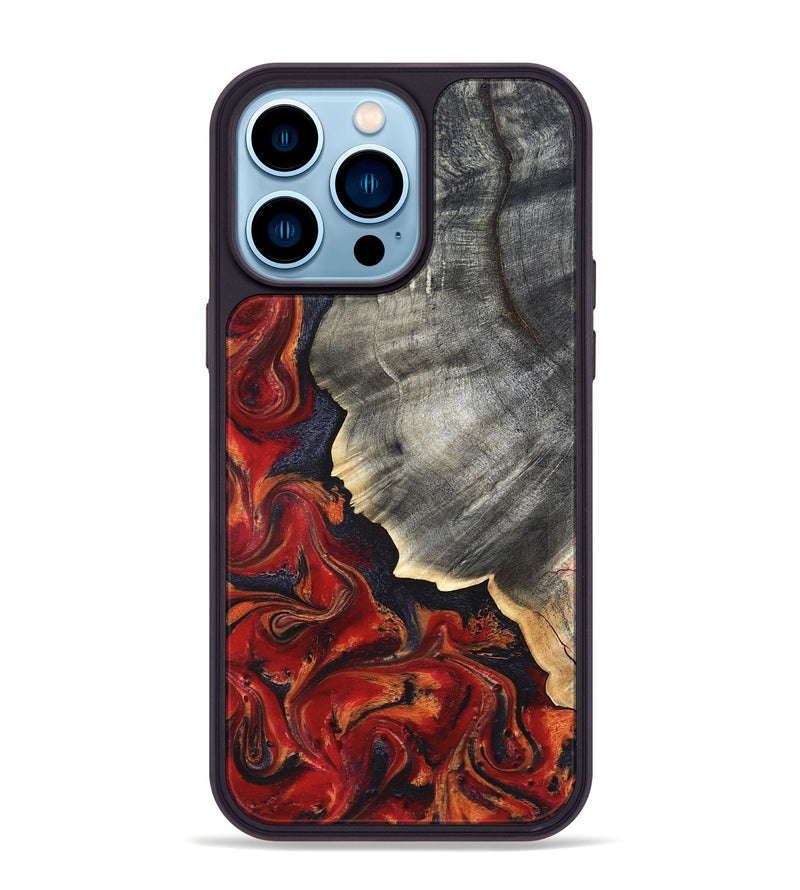 iPhone 14 Pro Max Wood Phone Case - Lamar (Red, 820499)