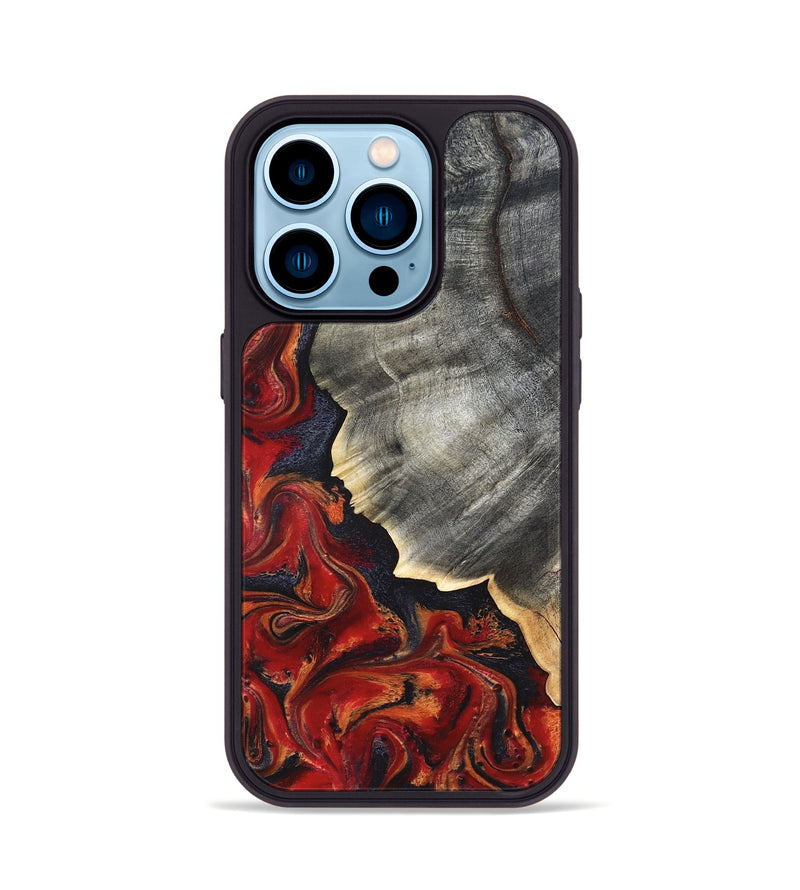 iPhone 14 Pro Wood Phone Case - Lamar (Red, 820499)