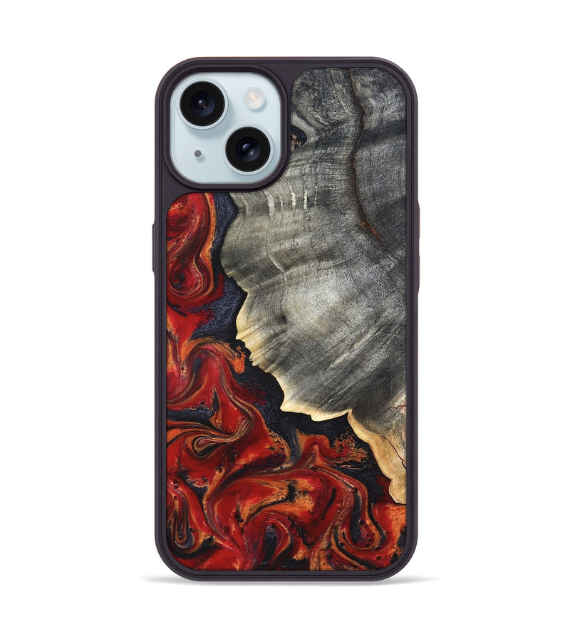 iPhone 15 Wood Phone Case - Lamar (Red, 820499)
