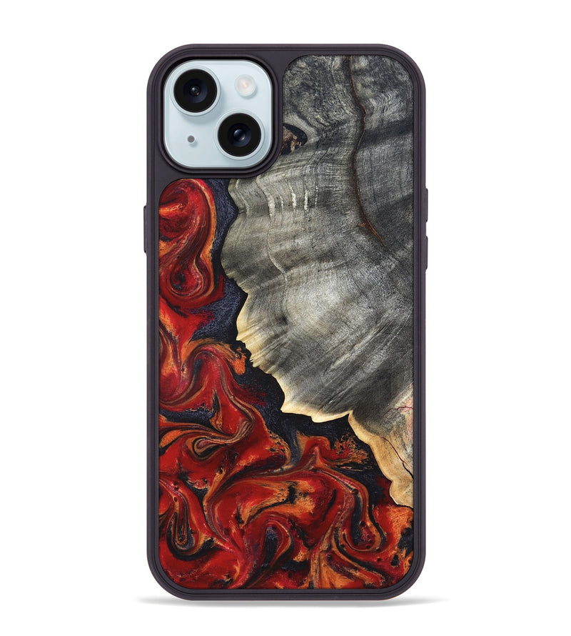iPhone 15 Plus Wood Phone Case - Lamar (Red, 820499)