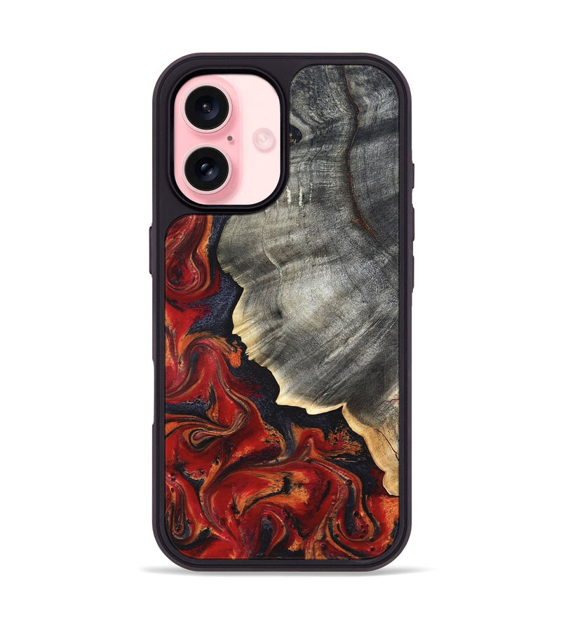 iPhone 16 Wood Phone Case - Lamar (Red, 820499)