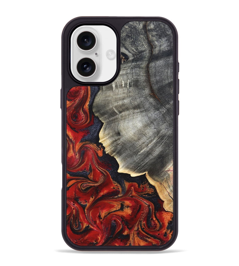 iPhone 16 Plus Wood Phone Case - Lamar (Red, 820499)