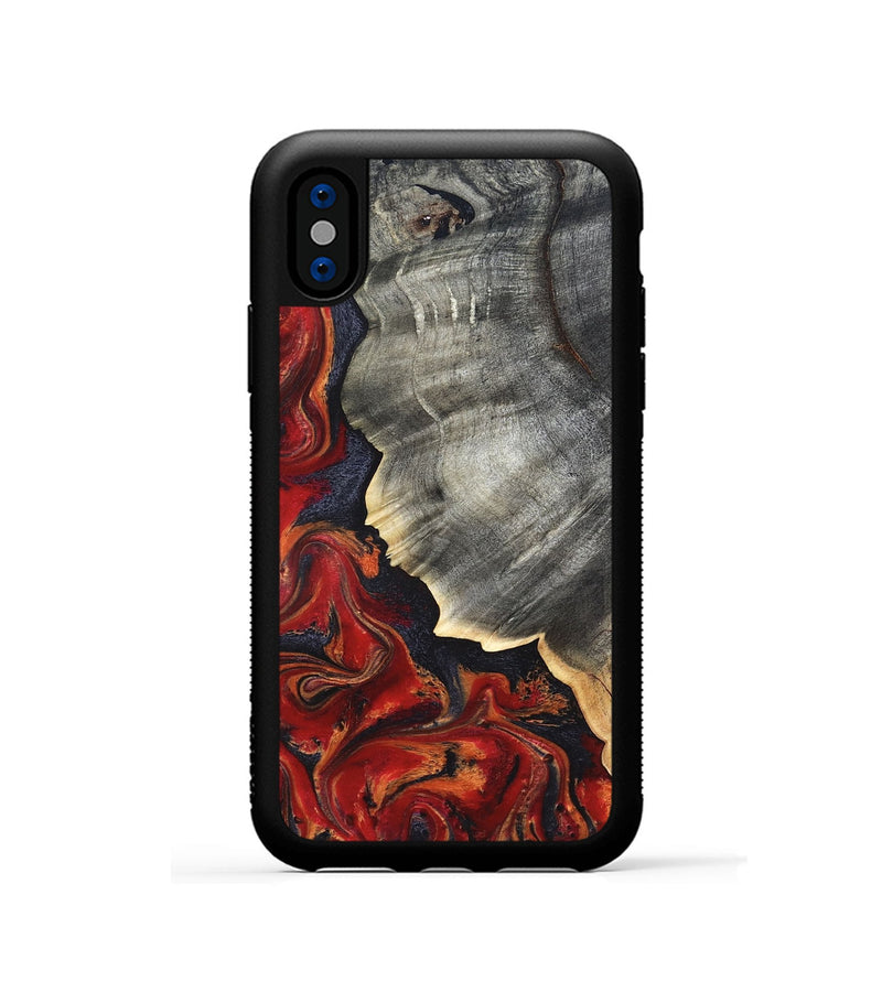 iPhone Xs Wood Phone Case - Lamar (Red, 820499)