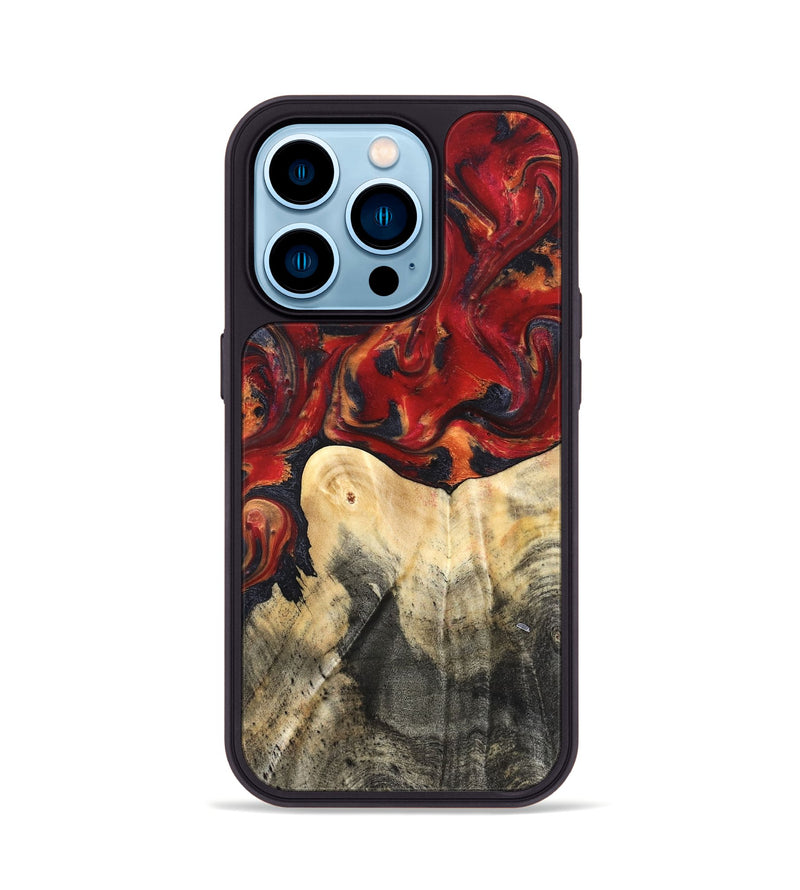 iPhone 14 Pro Wood Phone Case - Bishop (Red, 820500)