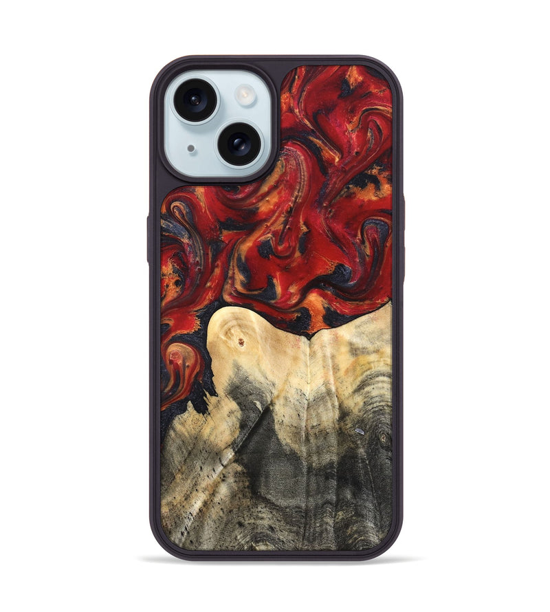 iPhone 15 Wood Phone Case - Bishop (Red, 820500)