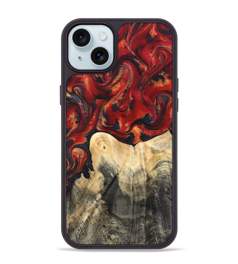 iPhone 15 Plus Wood Phone Case - Bishop (Red, 820500)