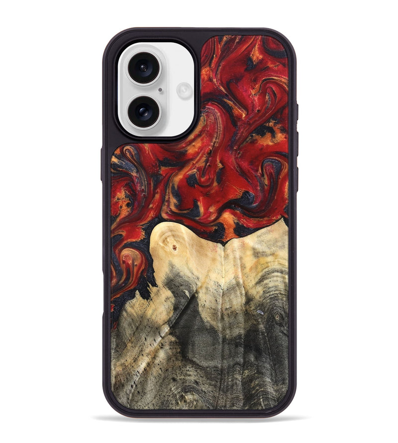 iPhone 16 Plus Wood Phone Case - Bishop (Red, 820500)