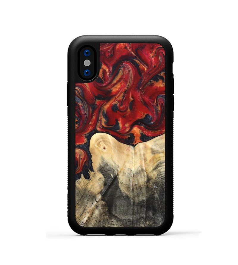 iPhone Xs Wood Phone Case - Bishop (Red, 820500)