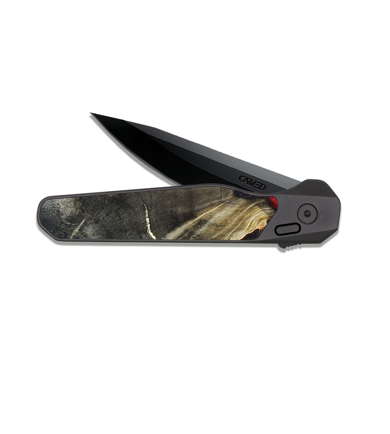 EDC Dark Slate Wood Pocket Knife - Jakob (Red, 820501)