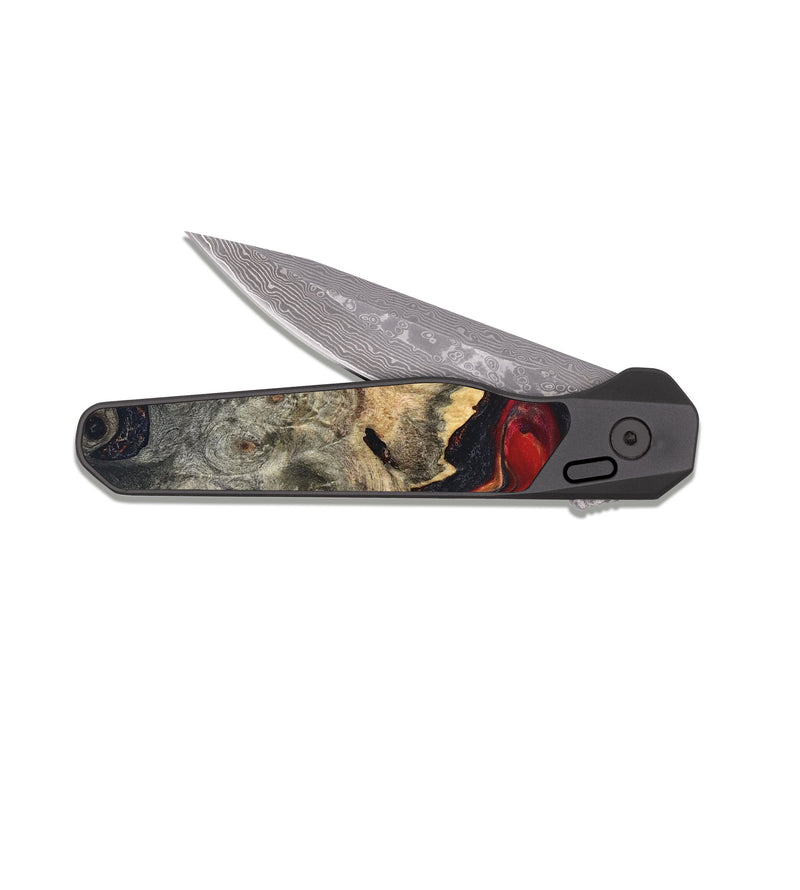 EDC Dark Damascus Wood Pocket Knife - Urban (Red, 820502)