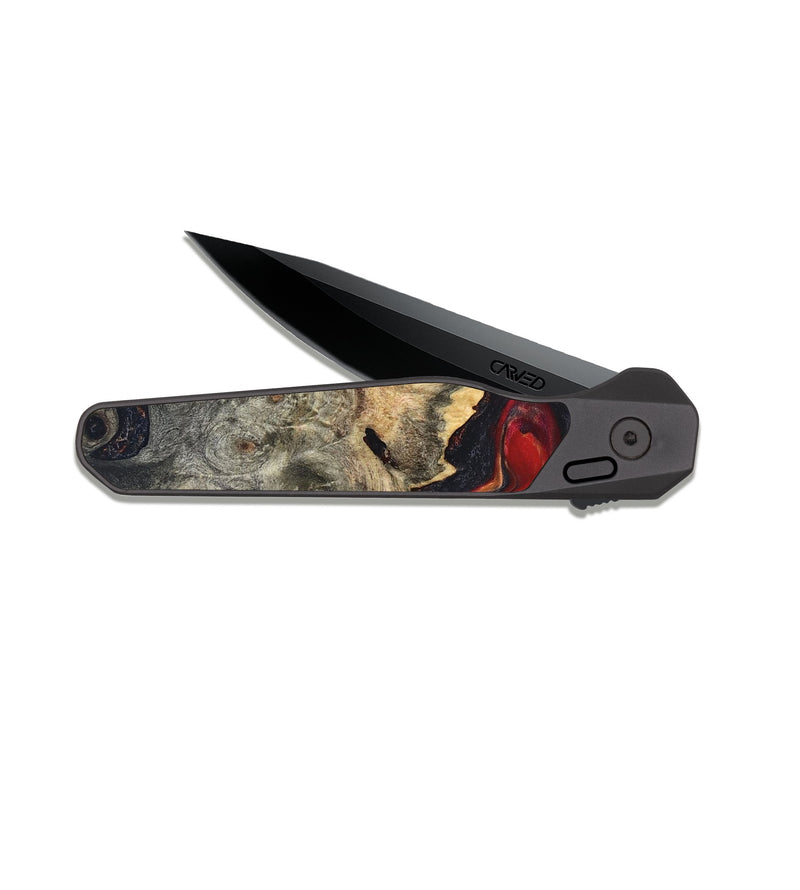 EDC Dark Slate Wood Pocket Knife - Urban (Red, 820502)