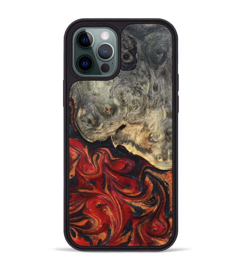 iPhone 12 Pro Max Wood Phone Case - Urban (Red, 820502)