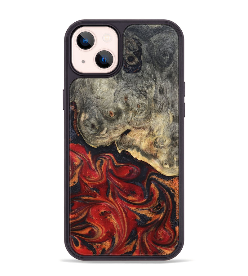 iPhone 14 Plus Wood Phone Case - Urban (Red, 820502)