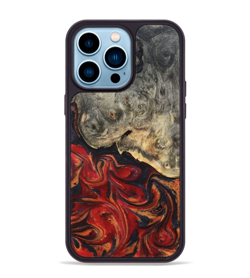 iPhone 14 Pro Max Wood Phone Case - Urban (Red, 820502)