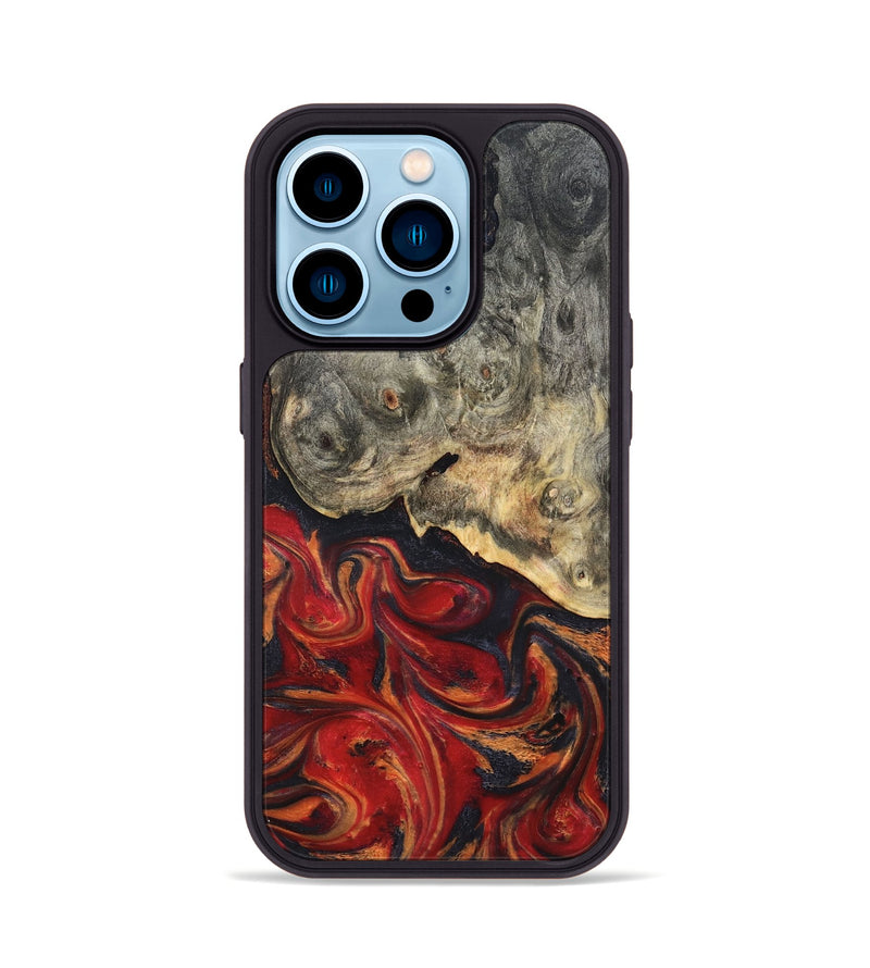 iPhone 14 Pro Wood Phone Case - Urban (Red, 820502)