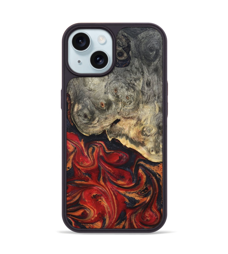 iPhone 15 Wood Phone Case - Urban (Red, 820502)