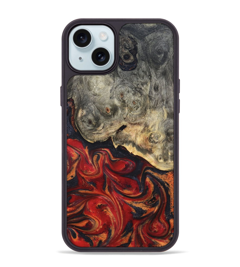 iPhone 15 Plus Wood Phone Case - Urban (Red, 820502)
