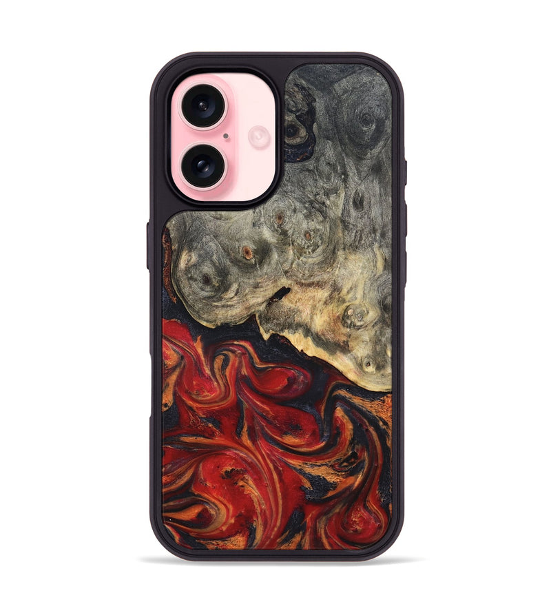 iPhone 16 Wood Phone Case - Urban (Red, 820502)