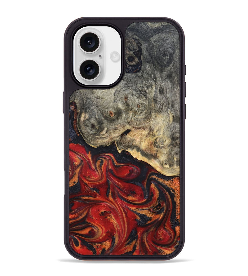 iPhone 16 Plus Wood Phone Case - Urban (Red, 820502)
