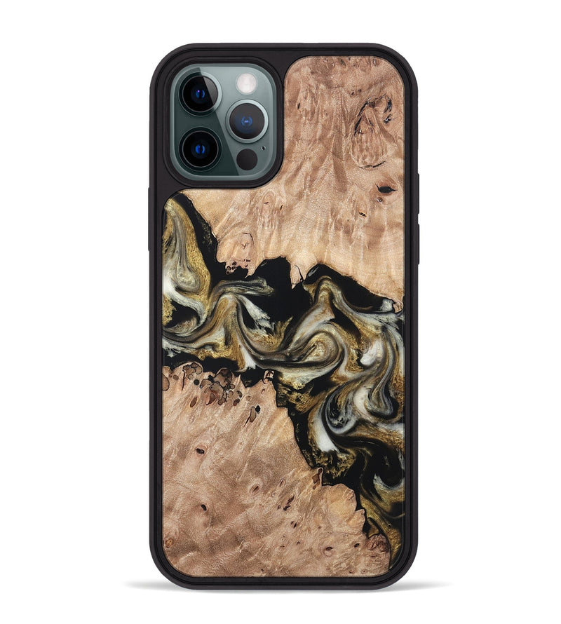 iPhone 12 Pro Max Wood Phone Case - Ludwig (Black & White, 820504)