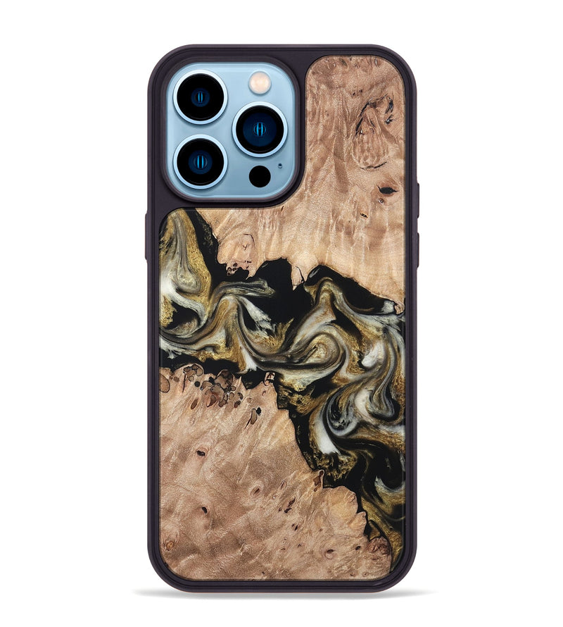 iPhone 14 Pro Max Wood Phone Case - Ludwig (Black & White, 820504)