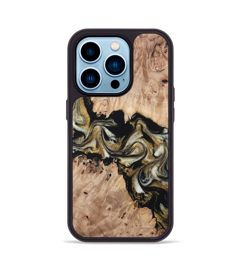 iPhone 14 Pro Wood Phone Case - Ludwig (Black & White, 820504)