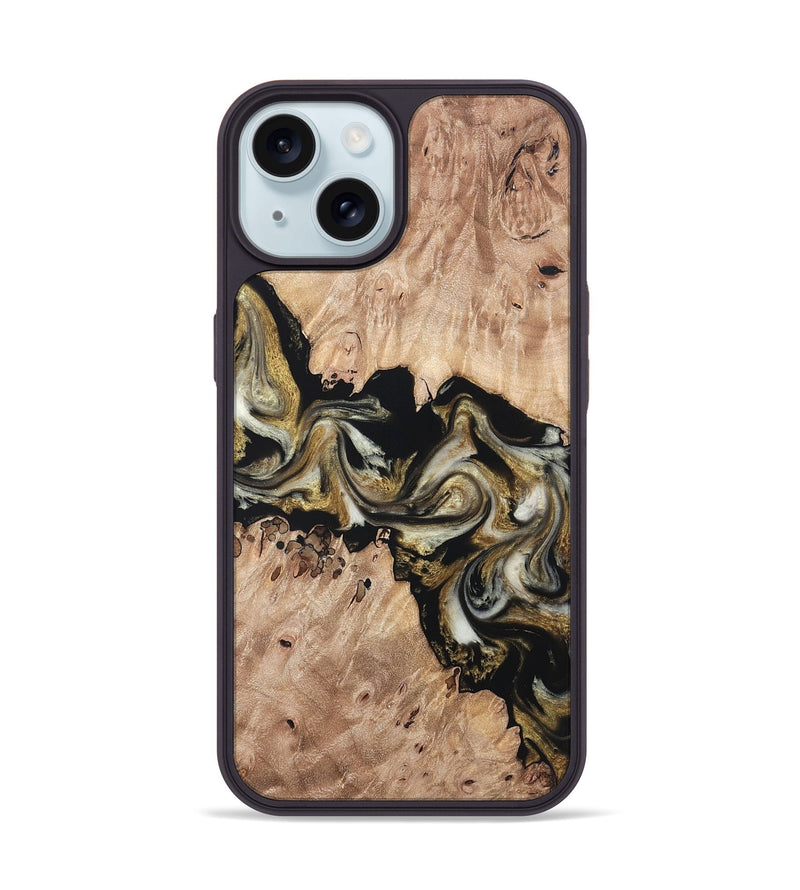 iPhone 15 Wood Phone Case - Ludwig (Black & White, 820504)