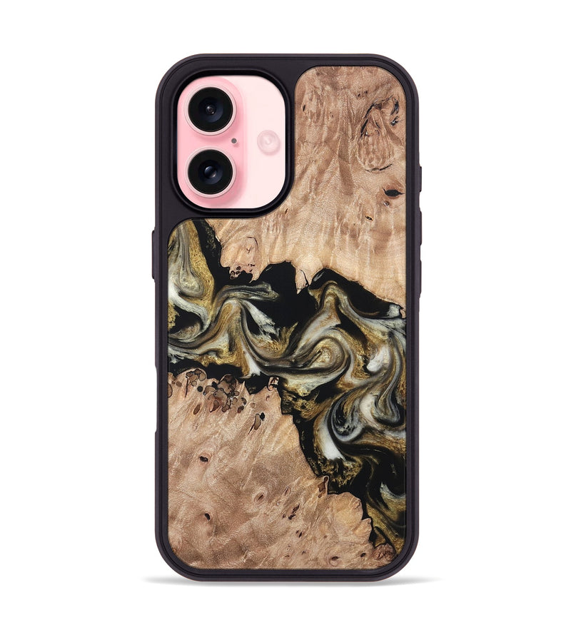 iPhone 16 Wood Phone Case - Ludwig (Black & White, 820504)