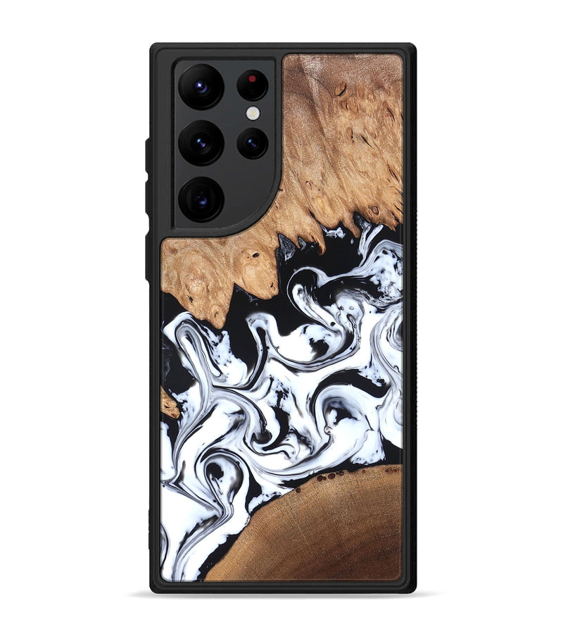 Galaxy S22 Ultra Wood Phone Case - Anya (Black & White, 820505)