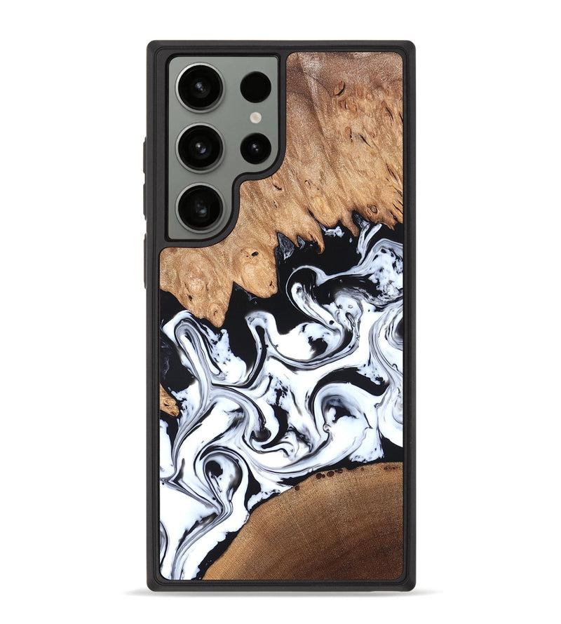 Galaxy S23 Ultra Wood Phone Case - Anya (Black & White, 820505)