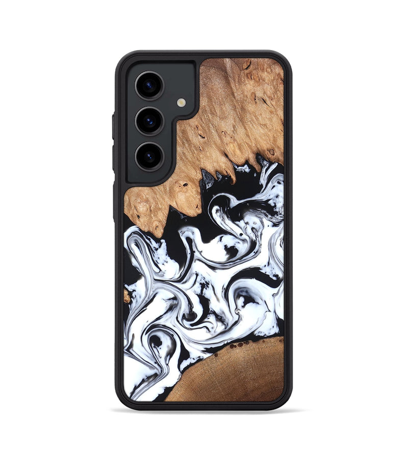 Galaxy S24 Wood Phone Case - Anya (Black & White, 820505)