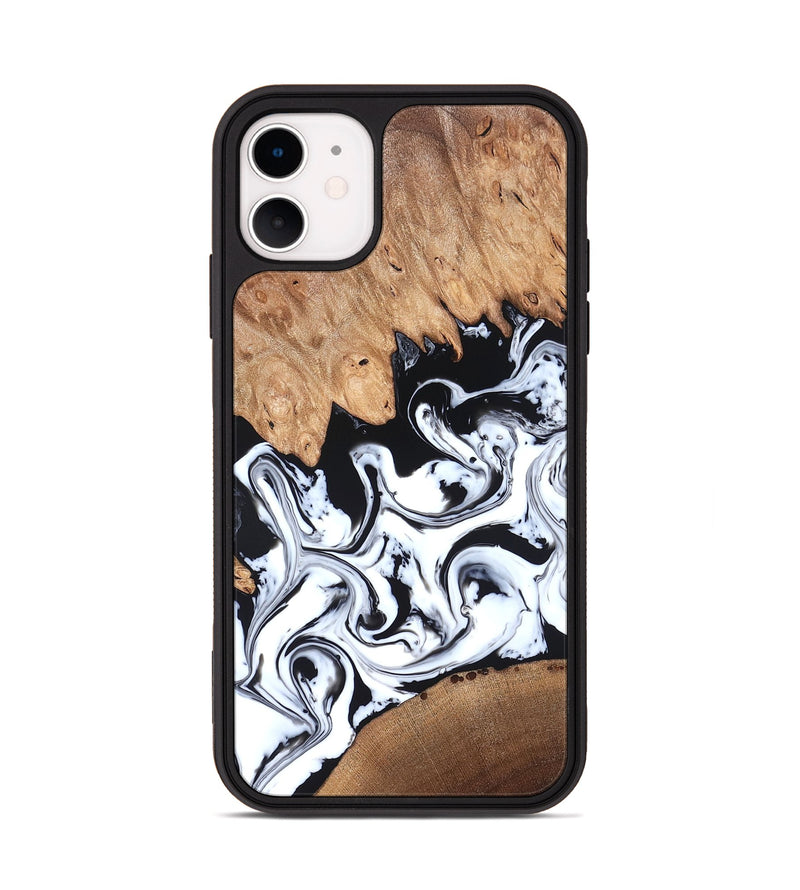 iPhone 11 Wood Phone Case - Anya (Black & White, 820505)
