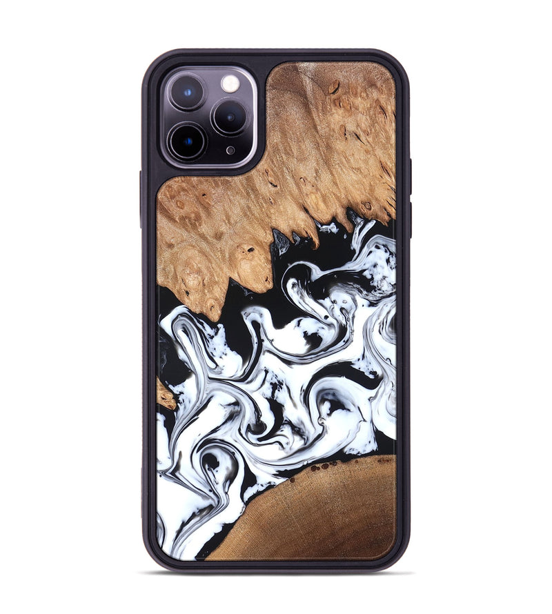 iPhone 11 Pro Max Wood Phone Case - Anya (Black & White, 820505)