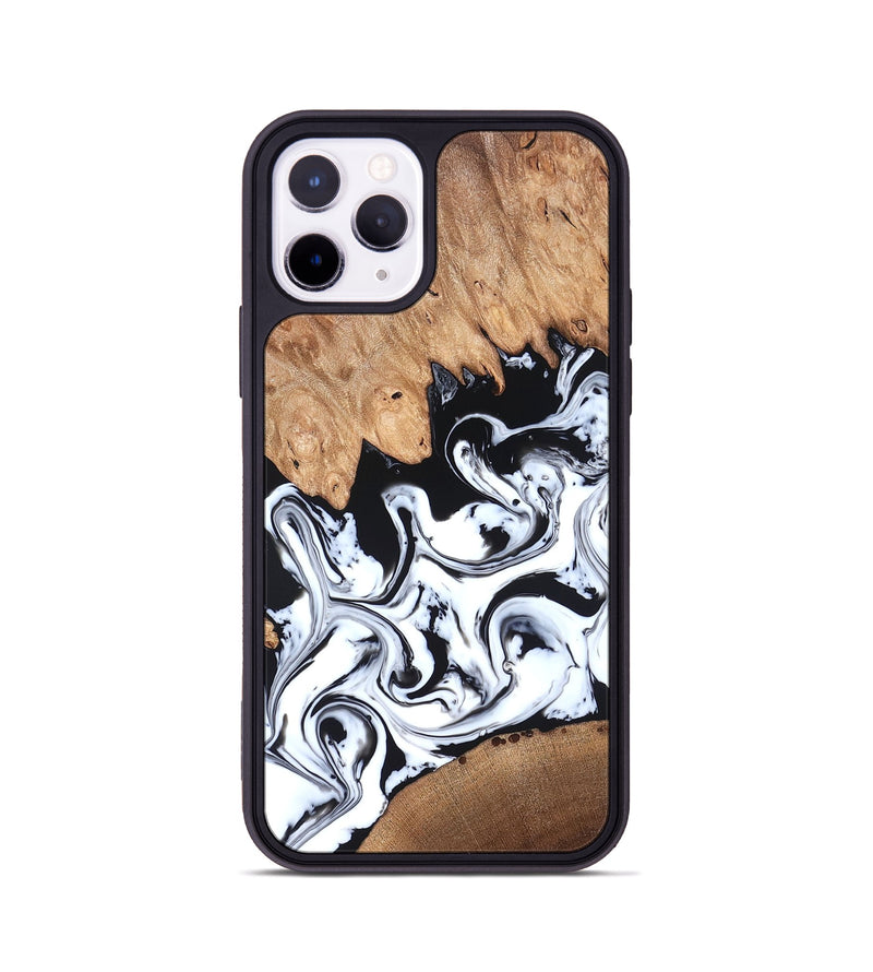 iPhone 11 Pro Wood Phone Case - Anya (Black & White, 820505)