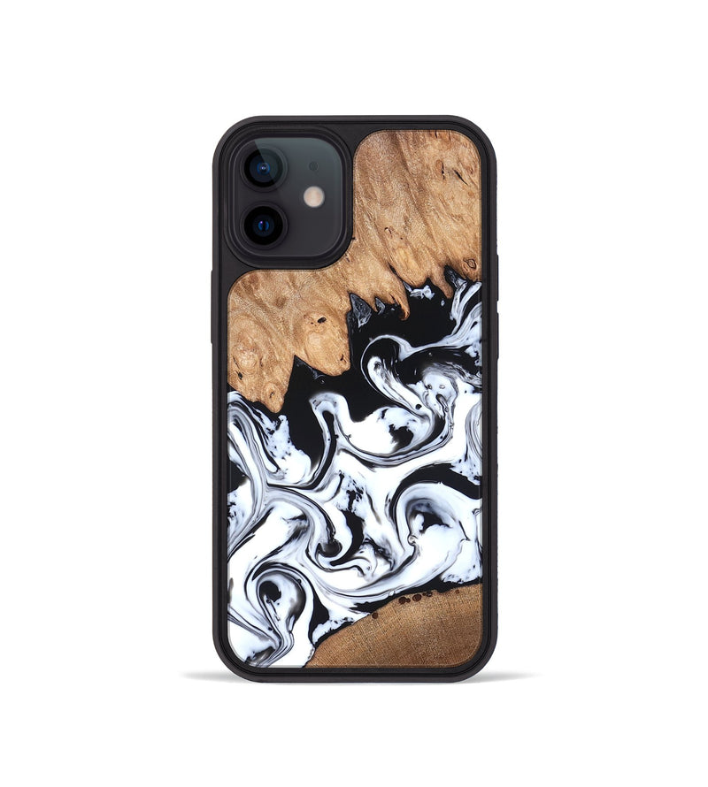 iPhone 12 mini Wood Phone Case - Anya (Black & White, 820505)